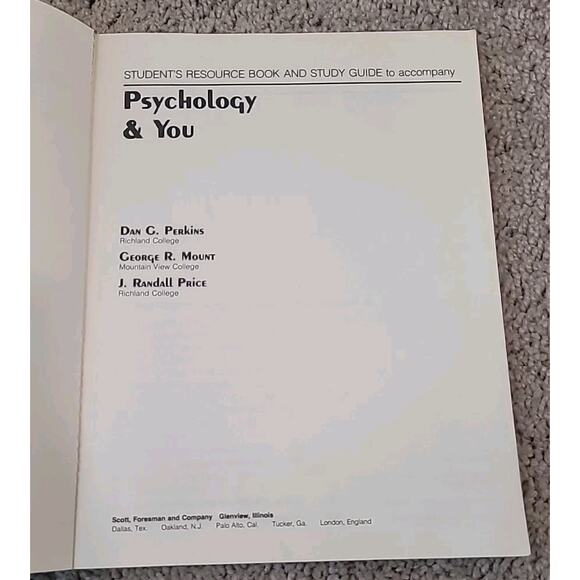 Study Guide to Accompany Psychology & You by Dan Perkins – 1978 Paperback – GUC - Picture 3 of 9